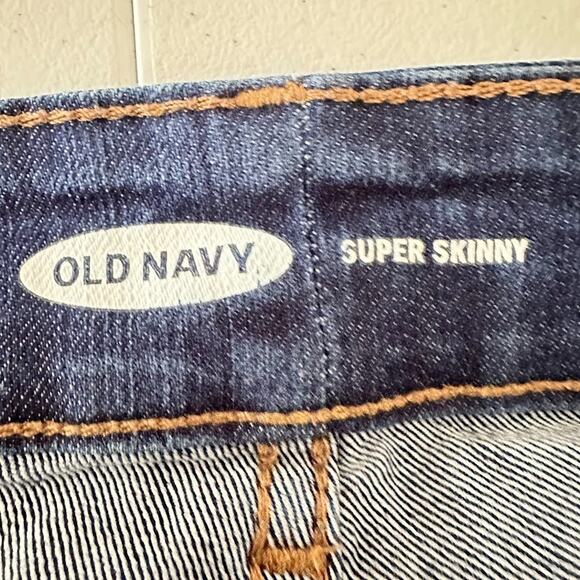 Old Navy Super Skinny High Rise Dark Wash Blue Jeans Size 24 Stretch Denim - Picture 4 of 6